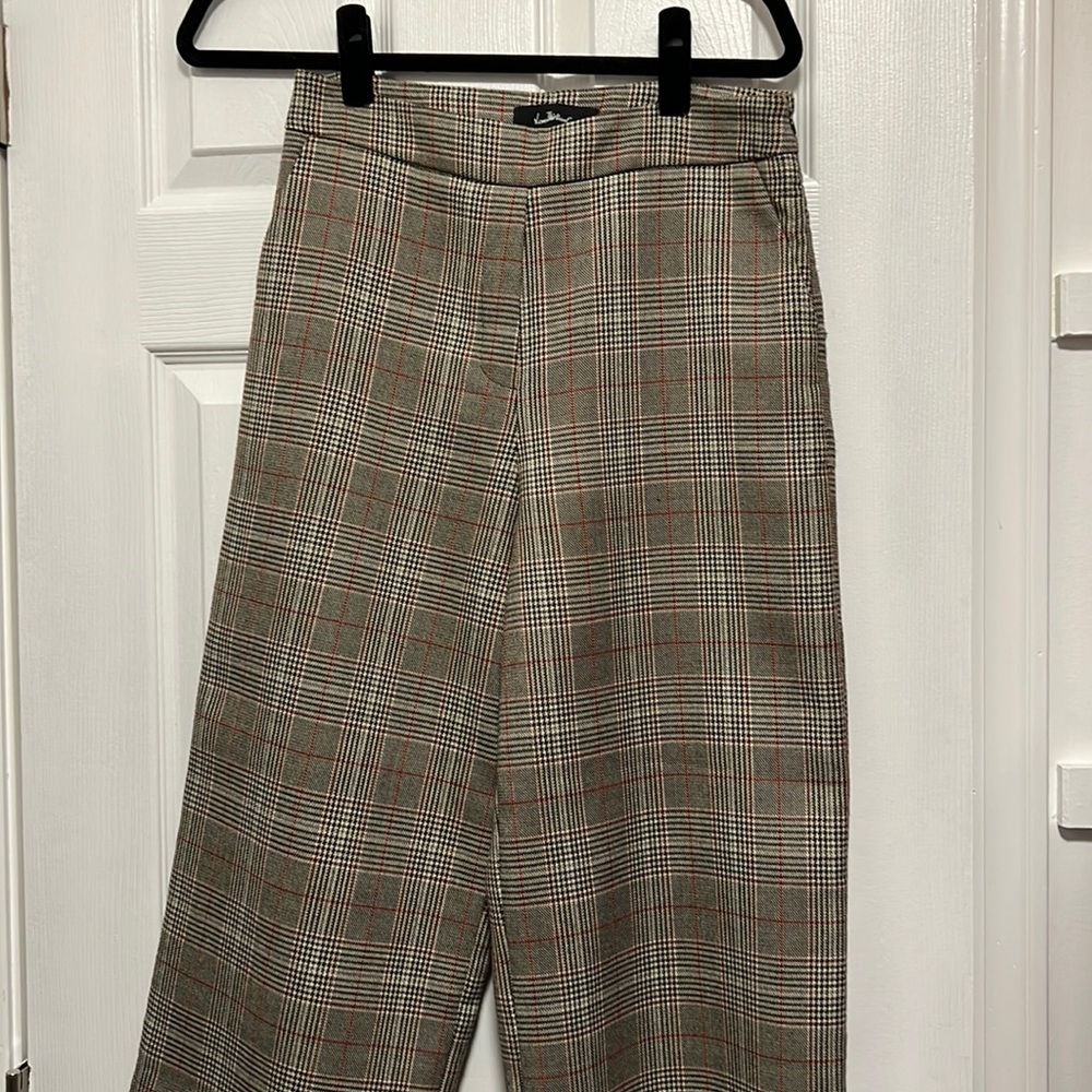 Love Thirteen Plaid Dark Academia Wide Leg Pants Large